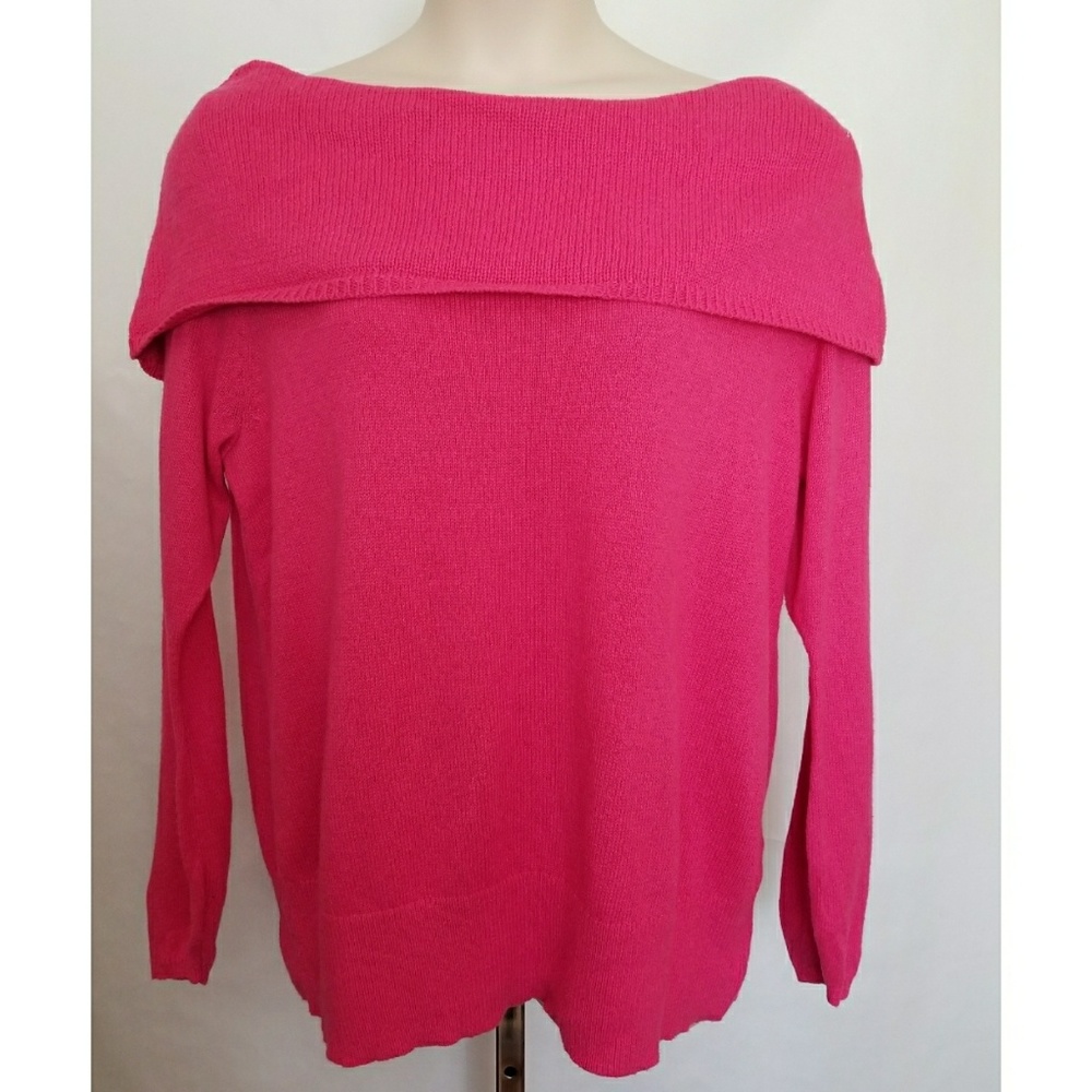 Lane Bryant Pink Angora Off Shoulder Sweater